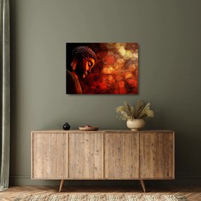 Kép - Buddha piros tónusokkal (üvegen) (70x50 cm)