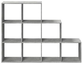 3 szintes betonszürke szerelt fa könyvespolc 137,5x29x103,5 cm