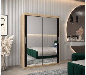 Ruhásszekrény 150 cm Toki 3 (szonoma tölgy + matt fekete). 1065081