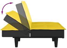 világossárga szövet kétszemélyes kanapéágy