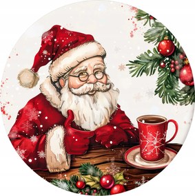 Karácsonyi kerámia poháralátét x4 Mikulás forró kakaóval