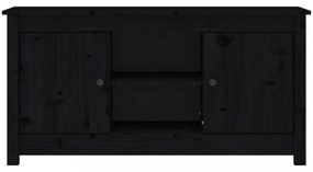 fekete tömör fenyőfa TV-szekrény 103 x 36,5 x 52 cm