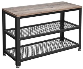 Cipőtároló DAVOR barna/fekete