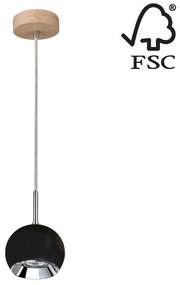 Spot-Light 5143174 - LED Csillár zsinóron BALL WOOD 1xGU10/5W/230V matt tölgy