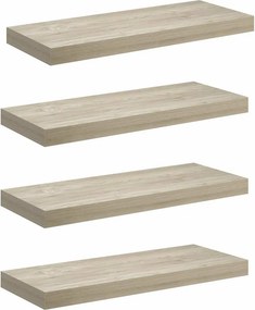 vidaXL 4 db tölgyszínű MDF lebegő fali polc 60 x 23,5 x 3,8 cm