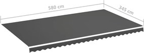 Antracitszürke csere napellenző ponyva 6 x 3,5 m