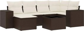 vidaXL 7 részes barna polyrattan kerti ülőgarnitúra párnákkal