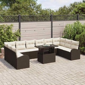 Kerti Kanapé Szett 11 pcs Barna és krémszínű 100 x 55 x 73 cm