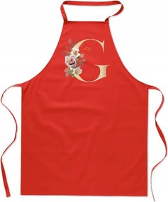 Konyhai Kötény piros G Betűvel monogram Gergely FA_332_cw