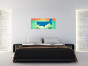 Kép - Vidám bálna a tengerben (120x50 cm)