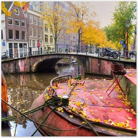 Plakátok 30x30 Pink Amsterdam Bridge