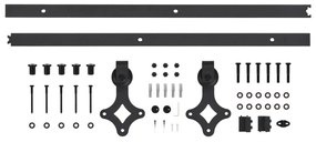 SKIEN fekete acél tolóajtó fémszerelék készlet 183 cm