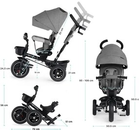 KINDERKRAFT select - Gyermek tricikli 5in1 SPINSTEP szürke