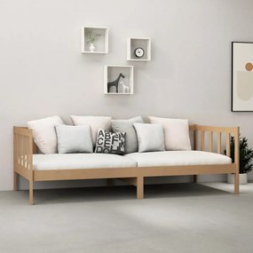 mézbarna tömör fenyőfa kanapéágy 90 x 200 cm