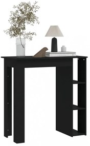 fekete szerelt fa bárasztal polccal 102 x 50 x 103,5 cm