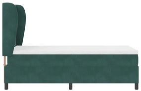 Boxspring Ágy Matraccal Sötét Zöld 90x190 cm Bársony