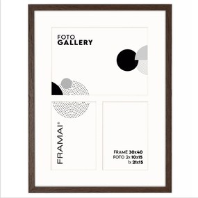 Képkeret 3 képhez 10x15 cm 15x21 cm barna fotógaléria 21x30 cm Framai