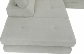 Ülőgarnitúra, világos szürke, szövet, balos, BUTON P