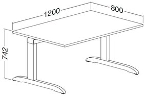 ProOffice C asztal 120 x 80 cm, bükkfa