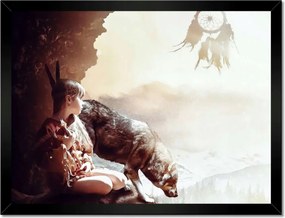 Poszterek keretben 40x30 Egy indián lány és barátja