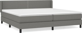 vidaXL sötétszürke szövet rugós ágy matraccal 200 x 200 cm