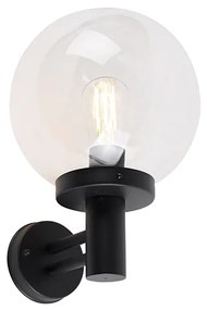Kültéri fali lámpa fekete, műanyag IP44 rozsdamentes acél - Sfera