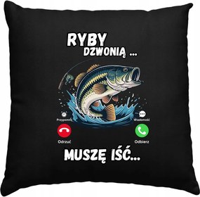 Halak csengő párna Horgászoknak, fekete