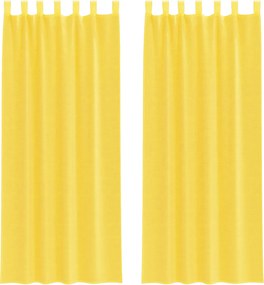 vidaXL 2 db sárga fátyolfüggönyök hurokkal 140x260 cm
