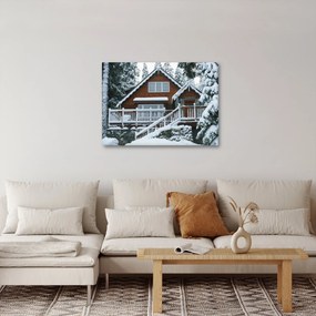 Kép - Fából készült házikó (70x50 cm)