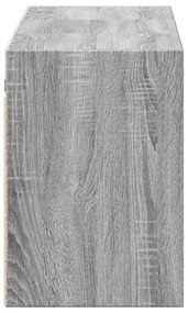 szürke sonoma színű fali TV-szekrény LED-del 130x31x45 cm