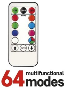 LED RGB Karácsonyi kültéri lánc 96xLED/64 mód 15m IP44 + távirányító