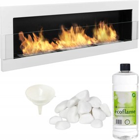 Biokandalló 120x40cm Üveggel fehér Állítható Függeszték Falra Szerelhető