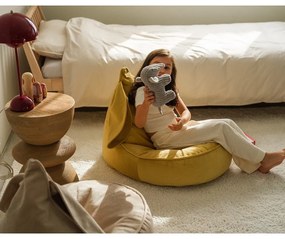 Sárga bársony gyerek babzsákfotel Bunny – Wigiwama