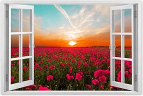 Poszterek 90x60 RĂłzsaszĂn pipacsok Naplemente