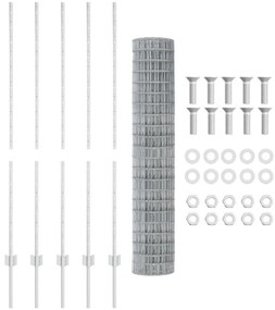 Kerti Kerítés Készlet 2 Darab Galvanizált acél 10 x 1.4 m tekercs