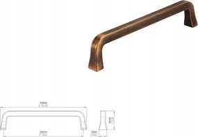 Bútorfogantyú Siro 2525-139ZN79 régi szálcsiszolt sárgaréz