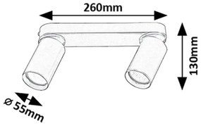 Rabalux 73076 - Spotlámpa MIRINA 2xGU10/5W/230V arany