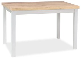 Ádám étkezőasztal 120 x 68 cm, kézműves tölgy / fehér