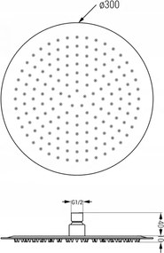 Mexen Slim esőfej 30 cm zuhanykarral 40 cm, króm, 79230211-00