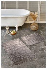 Szürke bársony fürdőszobai kilépő szett 2 db-os 60x100 cm – Mila Home