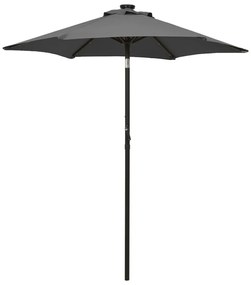 antracitszürke alumínium napernyő LED-világítással 200 x 211 cm