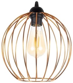 Csillár zsinóron MATT 1xE27/60W/230V fekete/réz