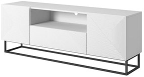Asha TV-szekrény 167 cm fémlábakon - matt fehér