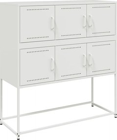 vidaXL fehér acél tálalószekrény 100,5 x 39 x 107 cm