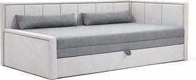 Szürke zsenília kinyitható-tárolóhelyes kanapé 214 cm Fulgeo – ELTAP