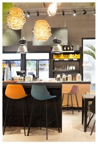 2 db-os petróleumkék bárszék szett bársony kárpittal, magasság 106 cm - Dutchbone