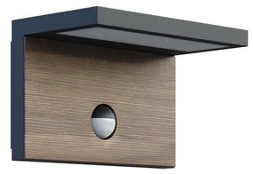 LED Kültéri lámpa érzékelővel NATURA LED/12W/230V 4000K IP54 barna/antracit