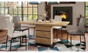 Kinyitható PAOLO étkezőasztal craft tölgy/fekete