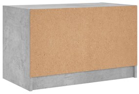 betonszürke TV-szekrény üvegajtókkal 68x37x42 cm