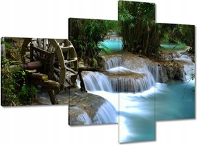 Vászonkép 100x70 Fából készült malom a folyón